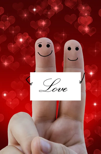 Happy fingers in love — Stock Photo, Image