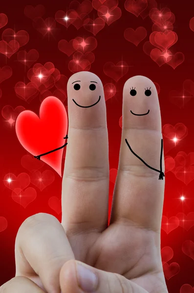 Ευτυχής δάχτυλα στην αγάπη — Φωτογραφία Αρχείου