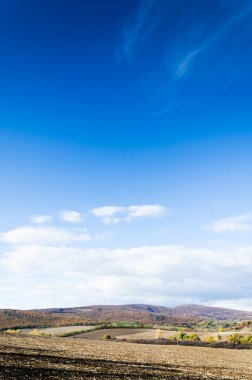 kahverengi alan ve mavi gökyüzü