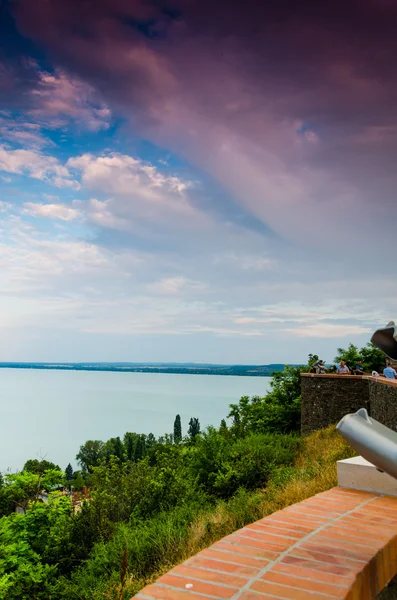 Jezioro Balaton od opactwa tihany — Zdjęcie stockowe