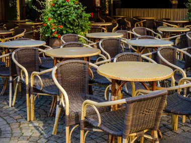 Avrupa 'da boş restoran terası