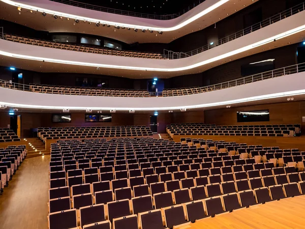 contemporary concert music hall, empty hall, no people