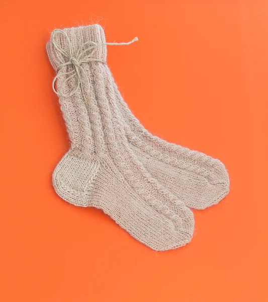 Dvě pletené ponožky — Stock fotografie