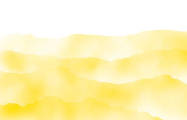 Abstract Yellow Watercolor Waves Mountains White Background — Stock Photo, Image