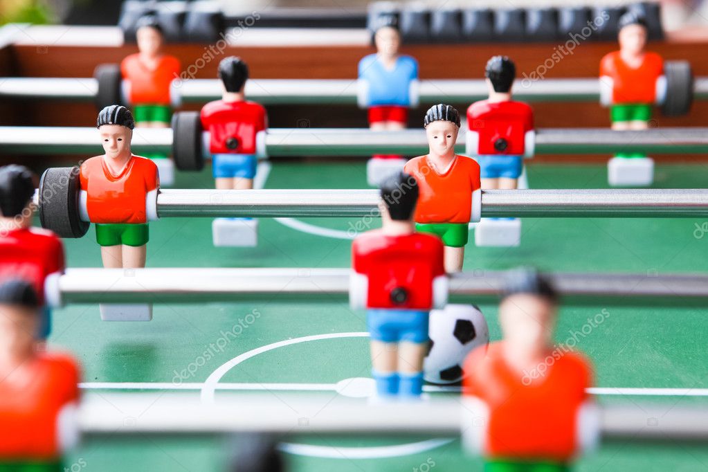 The old vintage table football game