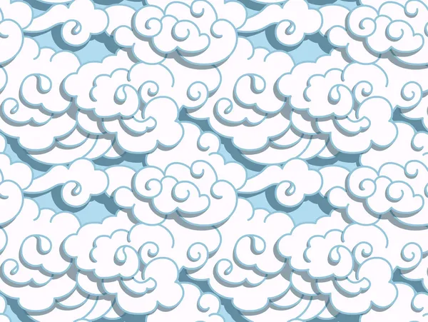 Chinese wolken met schaduw — Stockvector