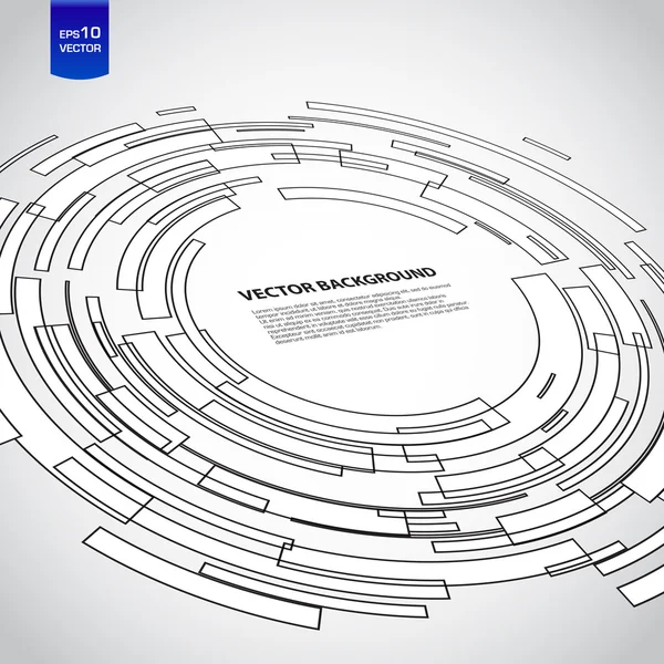 Koło technologii wirtualnej przestrzeni dla wiadomości biznesowe — Wektor stockowy