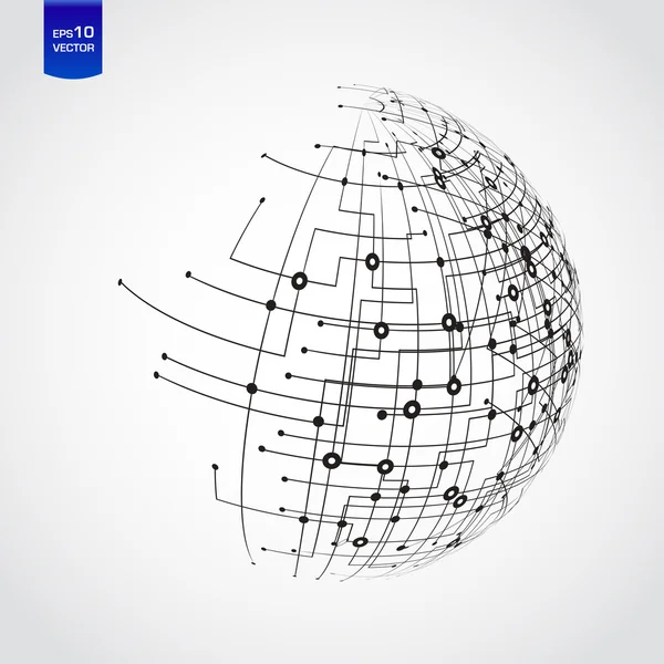 Globo de tecnologia abstrata —  Vetores de Stock