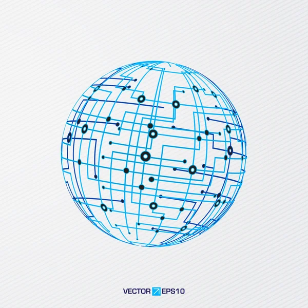 Globo de tecnología abstracta — Vector de stock