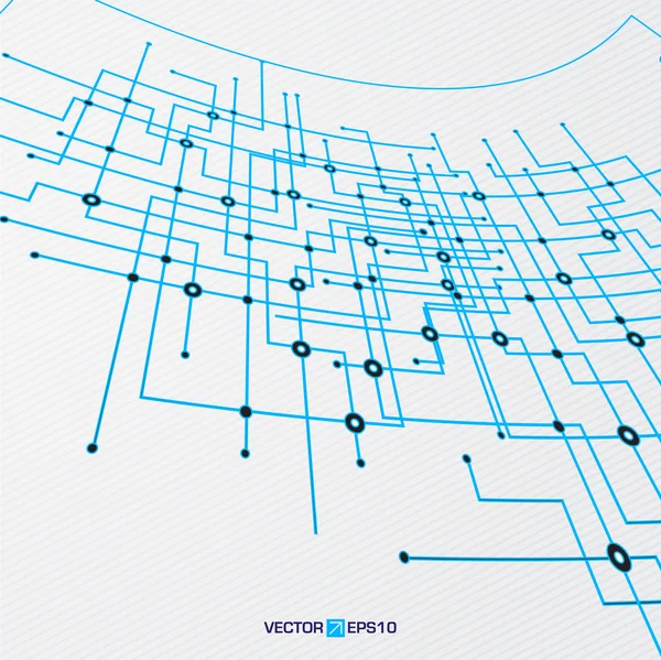 Circuito elettronico a tecnologia astratta — Vettoriale Stock