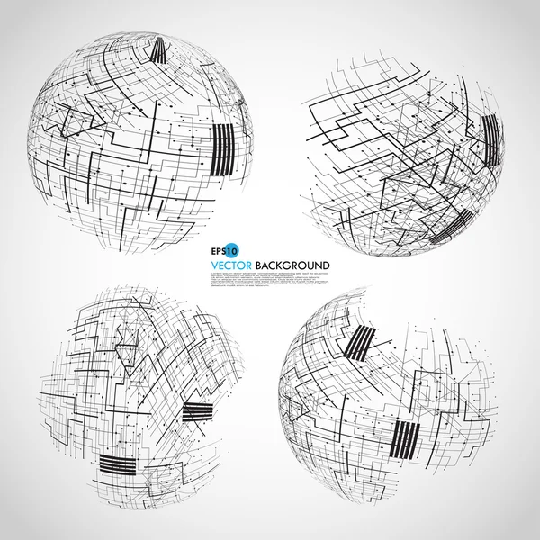 Globe technologique abstrait — Image vectorielle