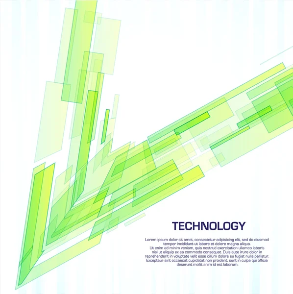 Objetos de tecnología virtual verde con espacio para mensajes empresariales — Vector de stock