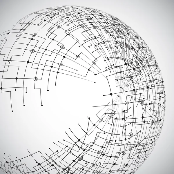 Globe technologique abstrait — Image vectorielle