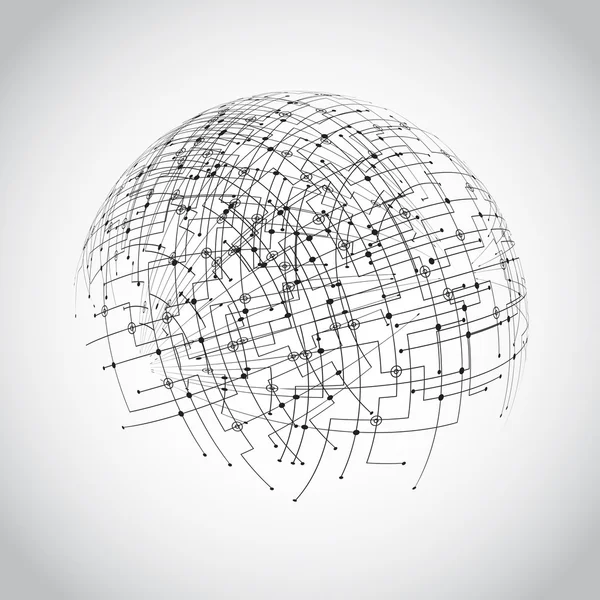 Globe technologique abstrait — Image vectorielle