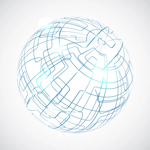 Illustration de globe numérique avec espace pour votre message d'affaires — Image vectorielle