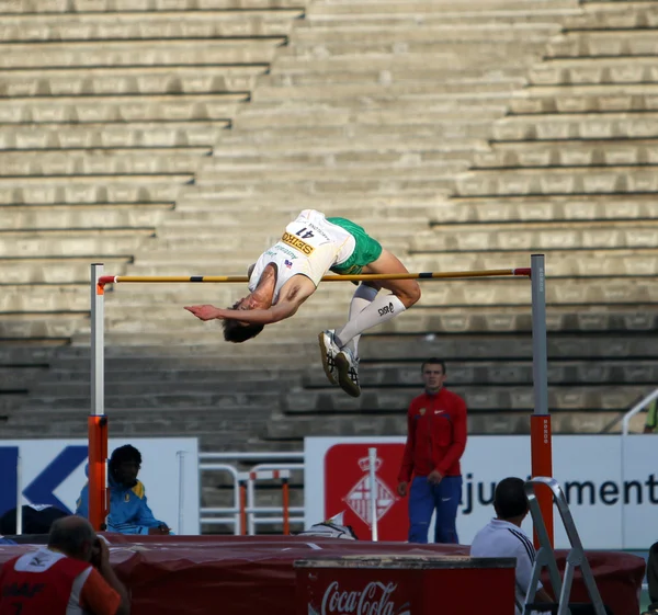 BARCELONA, SPAGNA - 13 LUGLIO: Brandon Starc in salto in alto ai Campionati Mondiali di Atletica Junior IAAF del 13 luglio 2012 a Barcellona, Spagna — Foto Stock