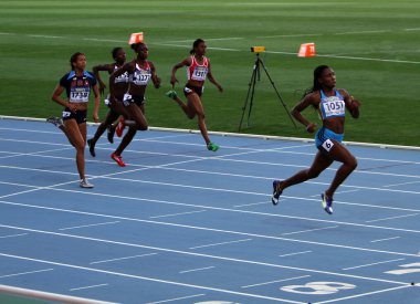 athlets 200 metre final IAAF Dünya Gençler Atletizm Şampiyonası 13 Temmuz 2012 barcelona, İspanya.