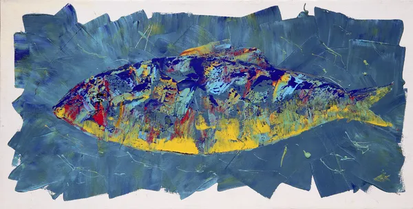 Abstracte schilderkunst van de vis. — Stockfoto
