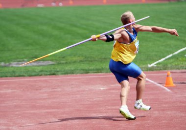 Kushniruk Yri wins javelin on Ukrainian Track & Field Championships on June 01, 2012 in Yalta, Ukraine clipart