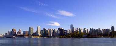Vancouver şehir merkezindeki panoramik cityscape, Kanada m.ö. .