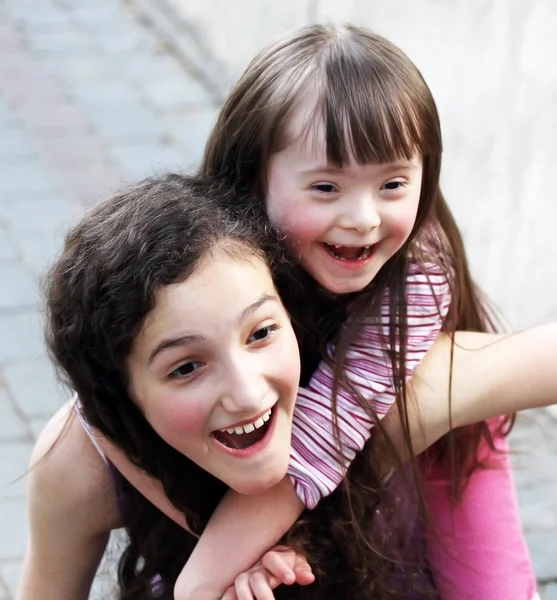 Portrait of the young happy girls — Stock Photo, Image