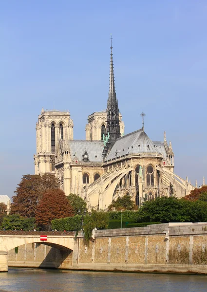 Notre dame de paris en de rivier de seine in Parijs Frankrijk, Frankrijk — Stockfoto