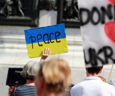 tezahürü Ukrayna savaş karşıtı protesto