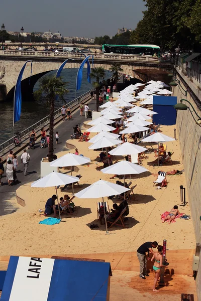 THE BEACH IN THE CITY AT PARIS (PLAGES) on July 24. 2014 in Paris, France. — Stock Photo, Image