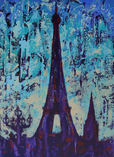 Pintura Artística Torre Eiffel — Fotografia de Stock
