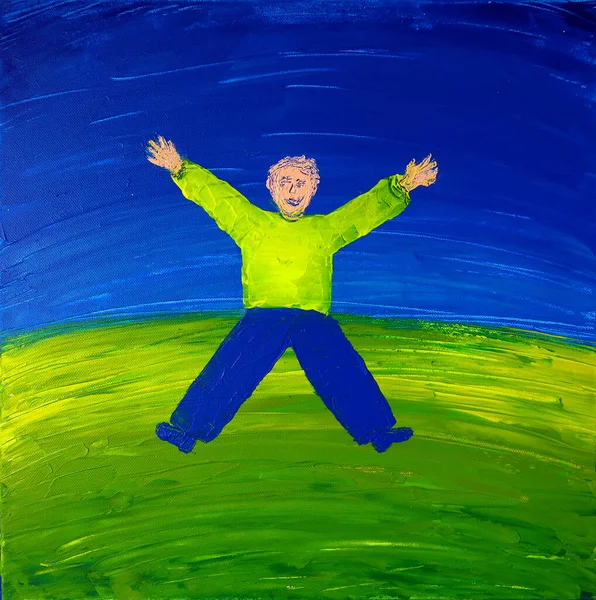 Ukrainian Man Happy Alive Art Painting — Stock Photo, Image