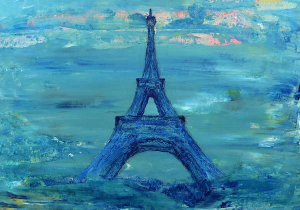 Abstract Painting Eiffel Tower — Fotografia de Stock