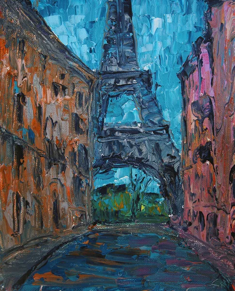 Art Painting Eiffel Tower — ストック写真