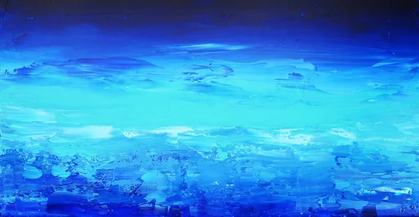 Абстрактне Мистецтво Фарбування Блакитних Хвиль — стокове фото