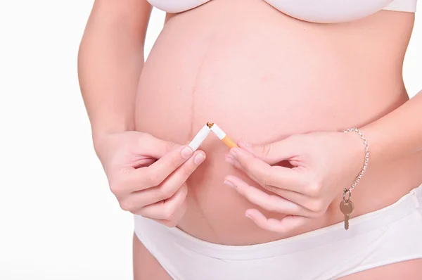 임신 깨고 담배 로열티 프리 스톡 사진