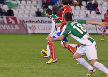CORDOBA, SPAIN - JANUARY 13:López Silva W(19) in action during match league Cordoba(W) vs Numancia (R)(1-0) at the Municipal Stadium of the Archangel on January 13, 2013 in Cordoba Spain
