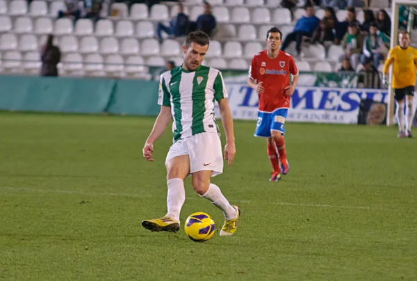 CORDOBA, SPAGNA - 13 GENNAIO: López Garai W (14) in azione durante la partita di campionato Cordoba (W) vs Numancia (R) (1-0) allo stadio comunale dell'Arcangelo il 13 gennaio 2013 a Cordoba Spagna — Foto Stock