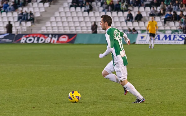 CORDOBA, ESPAGNE - 13 JANVIER : LXopez Silva W (19) en action pendant le match ligue Cordoba (W) vs Numancia (R) (1-0) au Stade Municipal de l'Archange le 13 Janvier 2013 à Cordoue Espagne — Photo