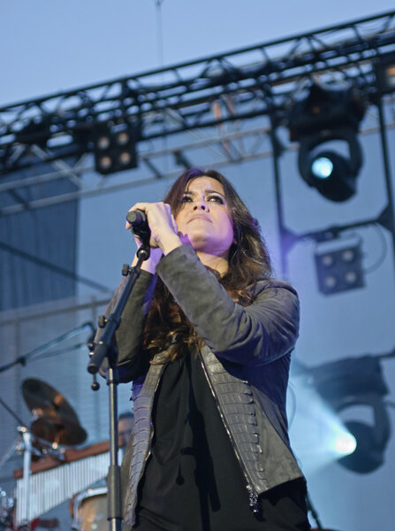 CORDOBA, SPAIN APRIL 6: Vanesa Martin during their concert at the Axerquia theater of Córdoba on April 6, 2013 in Córdoba Spain