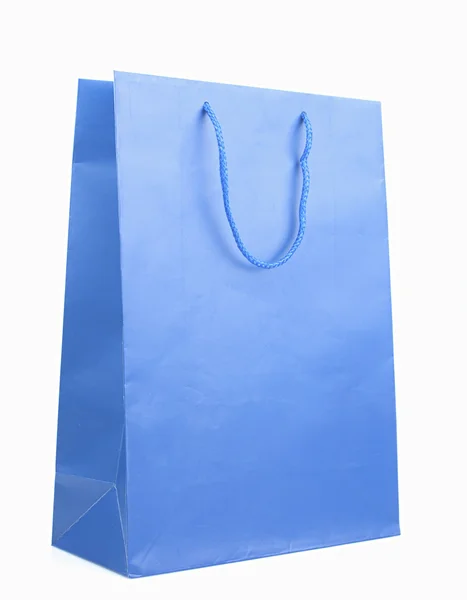 Mavi kağıt çanta — Stok fotoğraf