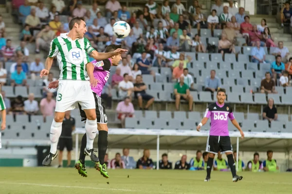 CORDOBA, SPAIN - AUGUST 18: Abel Gómez W(23) in action during match league Cordoba (W) vs Ponferradina (B)(1-0) at the Municipal Stadium of the Archangel on august 18, 2013 in Cordoba Spain