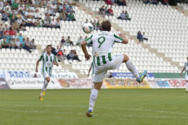 Cordoba, İspanya - Eylül 29: eylem sırasında maç lig cordoba (w) vs girona (29 Ekim 2013 tarihinde baş melek cordoba İspanya Belediye Stadyumu, b)(2-0) xisco w(9)