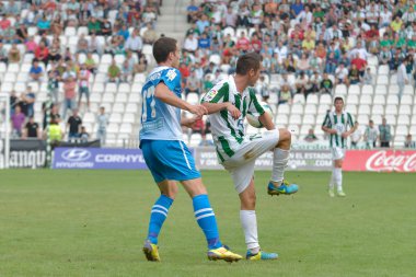 Cordoba, İspanya - 29 Eylül: lopez silva w(19) eylem sırasında maç lig cordoba (w) vs girona (b)(2-0) 29 Ekim 2013 tarihinde baş melek cordoba İspanya Belediye Stadyumu