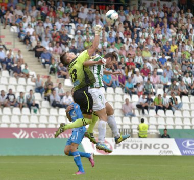 Cordoba, İspanya - Eylül 29: eylem sırasında maç lig cordoba (w) vs girona (29 Ekim 2013 tarihinde baş melek cordoba İspanya Belediye Stadyumu, b)(2-0) xisco w(9)