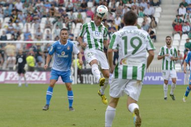 Cordoba, İspanya - 29 Eylül: abel gomez w(23) eylem sırasında maç lig cordoba (w) vs girona (b)(2-0) 29 Ekim 2013 tarihinde baş melek cordoba İspanya Belediye Stadyumu