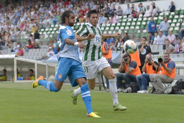 Cordoba, İspanya - 29 Eylül: abel gomez w(23) eylem sırasında maç lig cordoba (w) vs girona (b)(2-0) 29 Ekim 2013 tarihinde baş melek cordoba İspanya Belediye Stadyumu