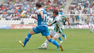 Cordoba, İspanya - 29 Eylül: lopez silva w(19) eylem sırasında maç lig cordoba (w) vs girona (b)(2-0) 29 Ekim 2013 tarihinde baş melek cordoba İspanya Belediye Stadyumu