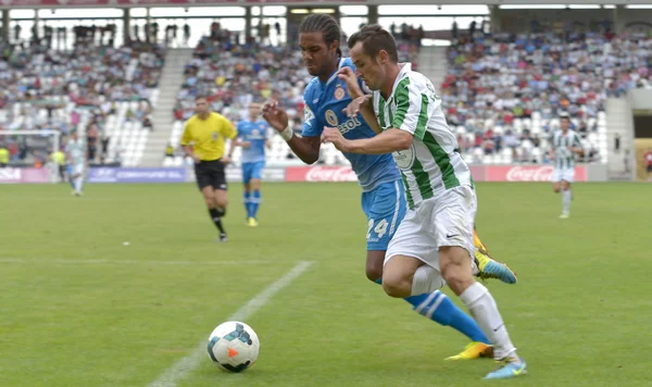 Cordoba, İspanya - 29 Eylül: lopez silva w(19) eylem sırasında maç lig cordoba (w) vs girona (b)(2-0) 29 Ekim 2013 tarihinde baş melek cordoba İspanya Belediye Stadyumu — Stok fotoğraf