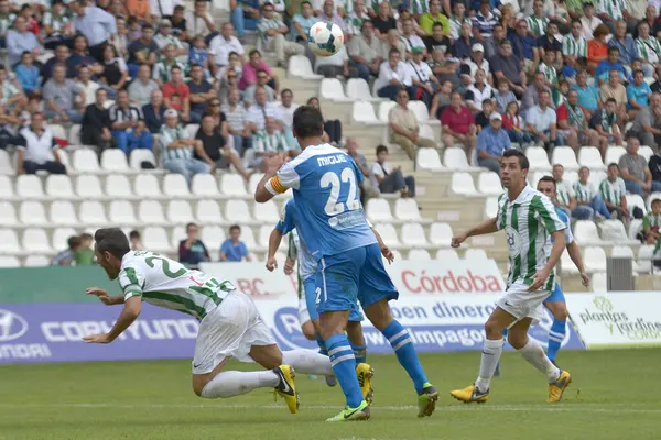 Cordoba, Španělsko - 29. září: abel gomez w(23) v akci během utkání ligy cordoba (w) vs girona (b)(2-0) na městském stadionu archanděla na 29 září 2013 v cordoba Španělsko — Stock fotografie