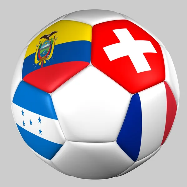 Ball with flags of the teams in Group E World Cup 2014 — Stock Photo, Image