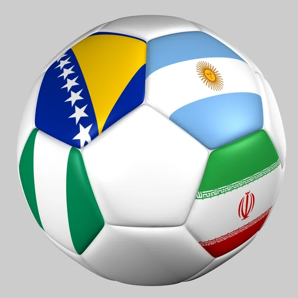 Ball with flags of the teams in Group F World Cup 2014 — Stock Photo, Image